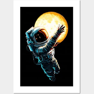 Astronaut Moon Play Posters and Art